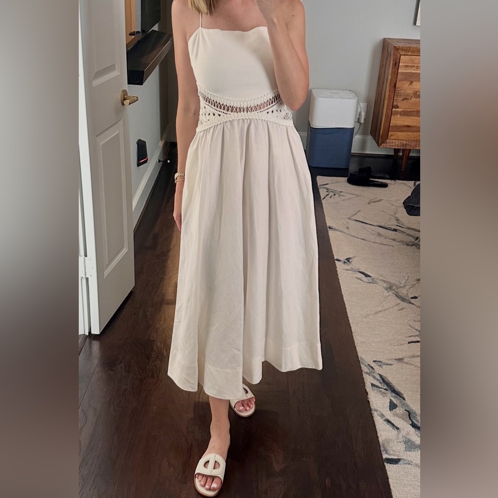 Elegant Cream Midi Dress